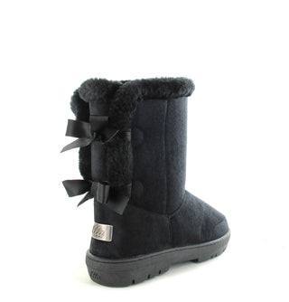 Beau: KIDS Short Luxury Faux Fur Lined Ankle Boot - Black