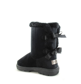 Beau: KIDS Short Luxury Faux Fur Lined Ankle Boot - Black