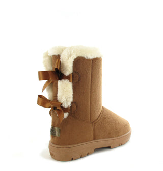 Beau: KIDS Short Luxury Faux Fur Lined Ankle Boot - Chestnut