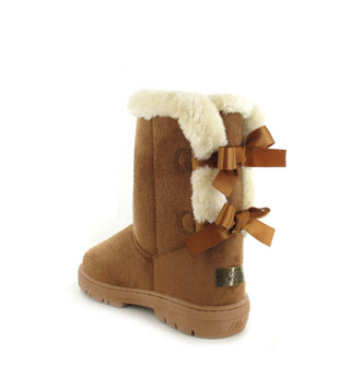 Beau: Short Luxury Faux Fur Lined Ankle Boot - Chestnut