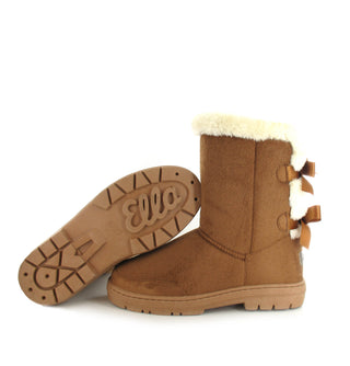 Beau: Short Luxury Faux Fur Lined Ankle Boot - Chestnut