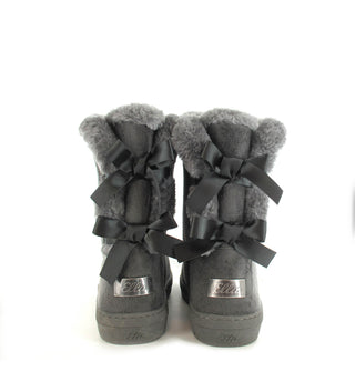 Beau: Short Luxury Faux Fur Lined Ankle Boot - Grey