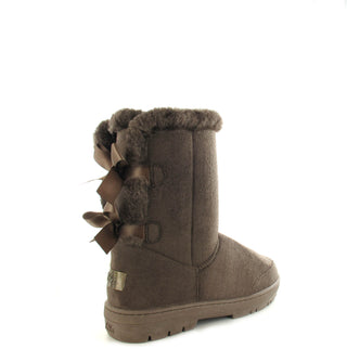 Beau: KIDS Short Luxury Faux Fur Lined Ankle Boot - Mocca