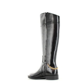 Capella: Long Flat Riding Knee Boot - Black