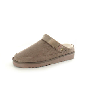Evie: Memory Foam Ankle Strap Clog Mule Slide - Taupe