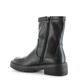 JADE: WOMEN'S CHUNKY PULL ON BIKER BOOT - BLACK