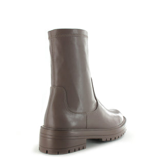 Jade: Women's Chunky Pull On Biker Boot - Mushroom
