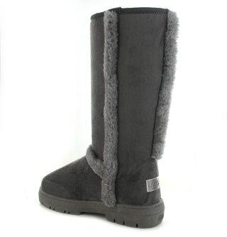 Mandy: Luxury Faux Fur Lined - Grey