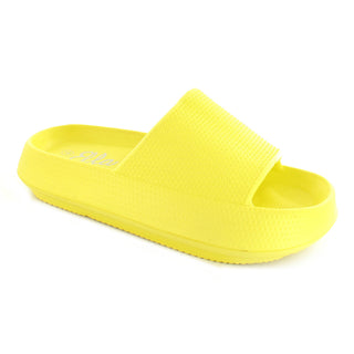 Cloud: Women's Pillow Cushioned Slides - Yellow