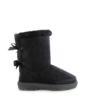 Beau: KIDS Short Luxury Faux Fur Lined Ankle Boot - Black
