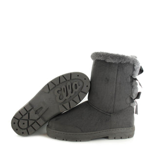 Beau: Short Luxury Faux Fur Lined Ankle Boot - Grey
