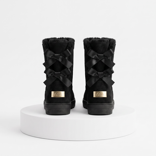 Beau: Luxury Faux Fur Lined Ankle Boot - Black