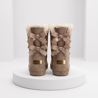 Beau: Luxury Faux Fur Lined Ankle Boot - Taupe