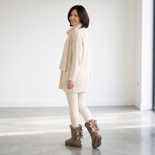Beau: Luxury Faux Fur Lined Ankle Boot - Taupe