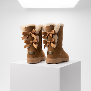 Beau: Luxury Faux Fur Lined Ankle Boot - Chestnut