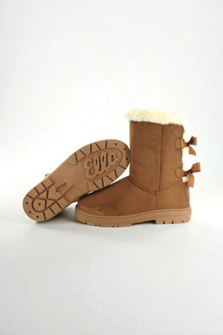 Beau: Luxury Faux Fur Lined Ankle Boot - Chestnut