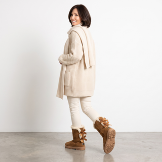 Beau: Luxury Faux Fur Lined Ankle Boot - Chestnut