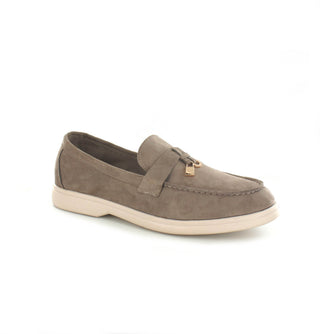 Camden: Faux Suede Tassel loafers - Taupe