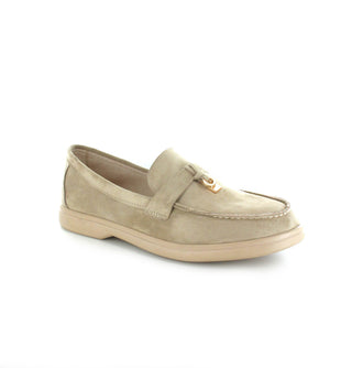 Camden: Faux Suede Tassel loafers - Stone