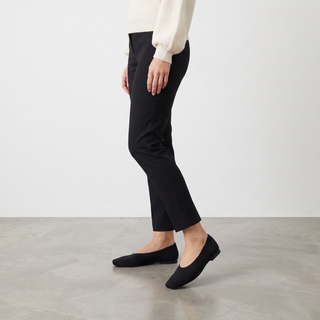 Camille - Classic Ballet Pump Square Toe- Black