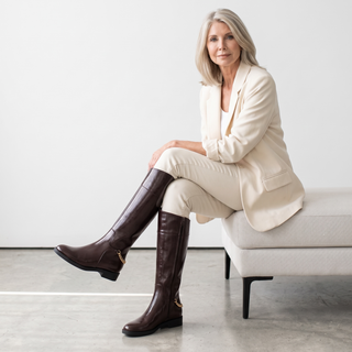 Capella -Long Flat Riding Knee Boot - Rich Burgundy Brown