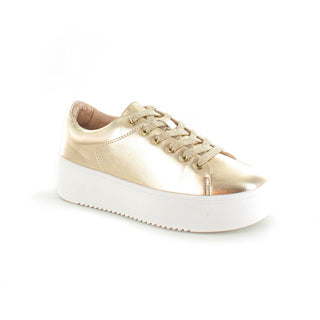 Como- Womens Lace up Contempoary Trainer-Gold