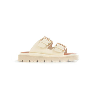 Darcy: Buckled Sandals - Cream