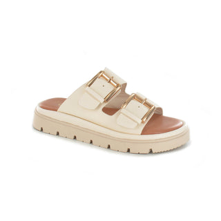 Darcy: Buckled Sandals - Cream