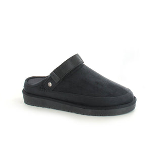 Evie: Memory Foam Ankle Strap Clog Mule Slider - Black