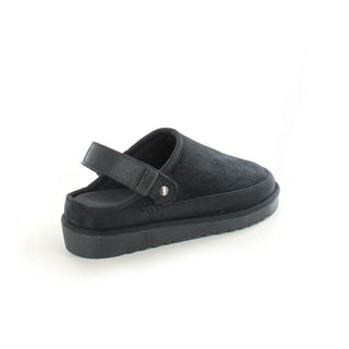 Evie: Memory Foam Ankle Strap Clog Mule Slider - Black