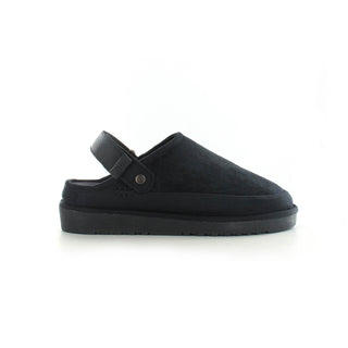 Evie: Memory Foam Ankle Strap Clog Mule Slider - Black