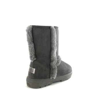 Geri: Short Luxury Faux Fur Lined Ankle Boot - Grey
