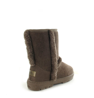 Geri: Short Luxury Faux Fur Lined Ankle Boot - Mocca