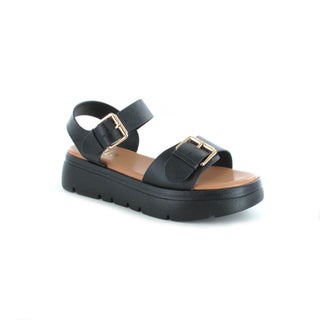 Gigi: Women's Strap Flatform Sandals - Black