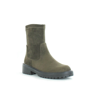 JADE - Chunky Stretch Biker Boot - Olive/Khaki