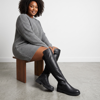 KEARA - Knee High Magic Stretch Boots - Black