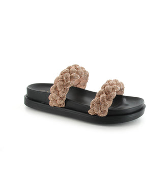 Kitty: Women's Braided Sliders - Rose