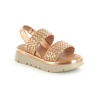 Lottie: Women's Woven Wedge Sandals - Rose