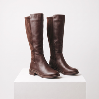 Marlow: Women's Knee High Stretch Boot - Brown