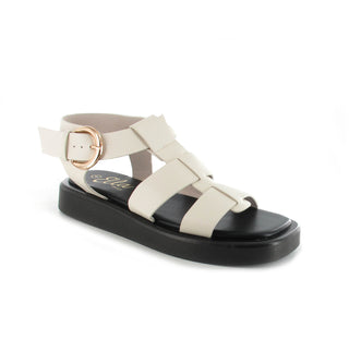 Melinda: Women's Strap Flatform Sandals - Cream