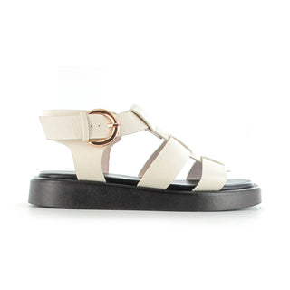 Melinda: Women's Strap Flatform Sandals - Cream