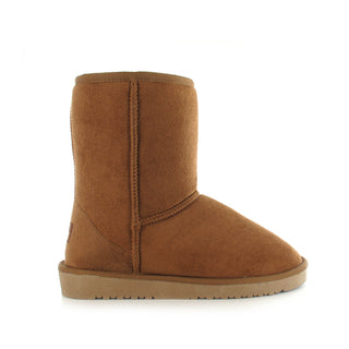 Midi: KIDS Luxury Faux Fur Lined Ankle Boot - Chestnut
