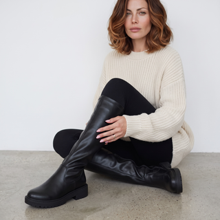 Nicola - Knee - High Magic Stretch Boots -Black