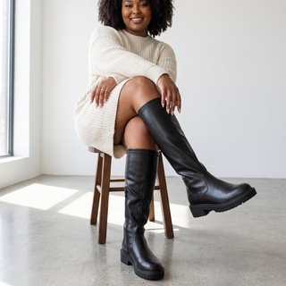Nicola - Knee - High Magic Stretch Boots -Black