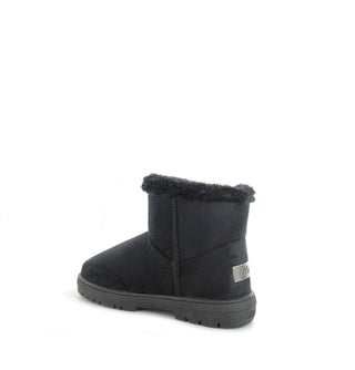 Pia: Mini Luxury Faux Fur Lined Ankle Boot - Black