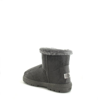 Pia: Mini Luxury Faux Fur Lined Ankle Boot - Grey
