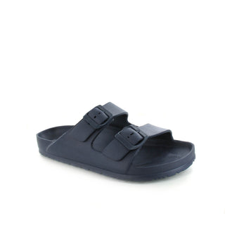 Shells: Kids Double Buckle Two Strap Slides - Navy