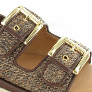 Sloane: Buckled Sandals - Brown