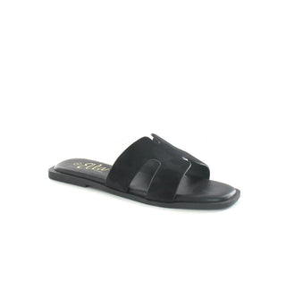 Summer: Flat Cushioned Bed Sandal - Black