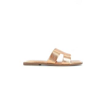 Summer: Flat Cushioned Bed Sandal - Rose Gold